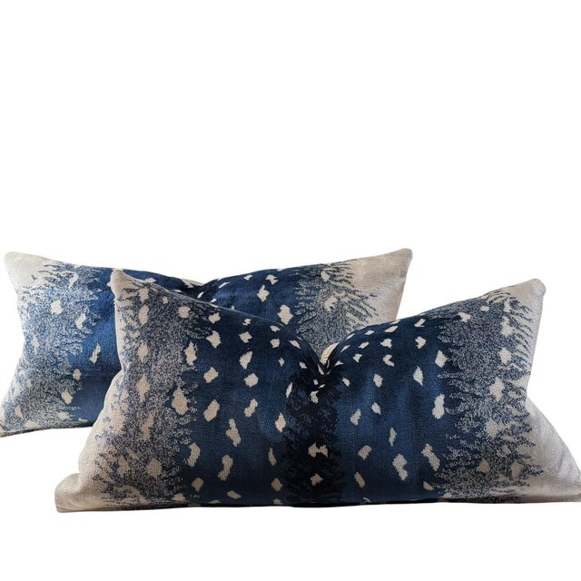 Italian Scalamandré Antelope Lumbar Pillows - A Pair For Sale - Image 3 of 4