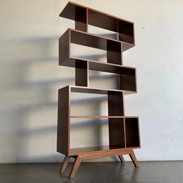 Made to Order Staggered 5 Tier Bookcase For Sale - Image 9 of 12