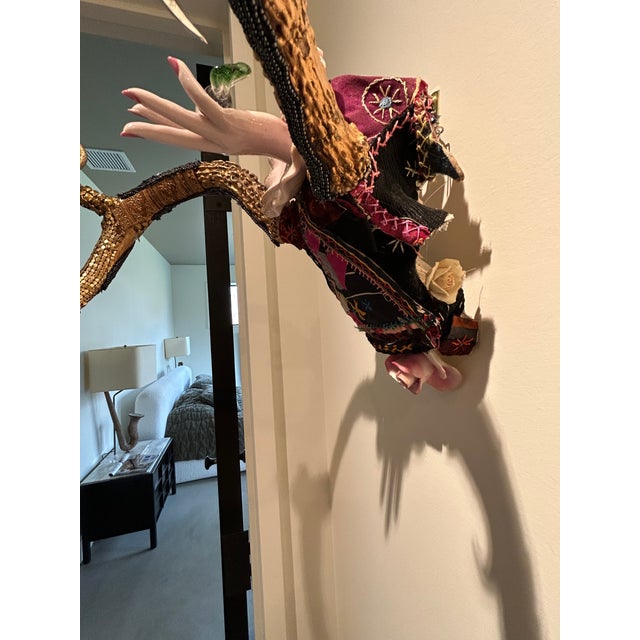 Mixed Media Skull Wall Sculpture Titled Giving Sweet For Sale - Image 12 of 13