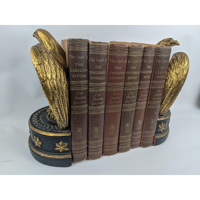 Mid-Century Modern 1946 Erle Stanley Gardner Brown & Gold Gilt Mystery Books, Set of 6 For Sale - Image 3 of 9