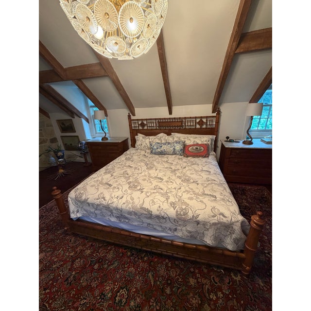 Custom Faux Bamboo King Bed For Sale - Image 4 of 4