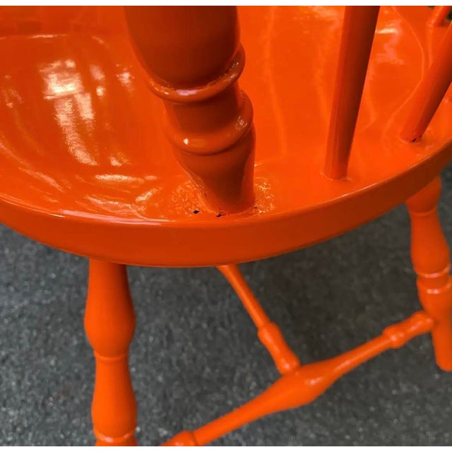 1980s Pair of Metal Windsor Bowback Arm Chairs For Sale - Image 6 of 11