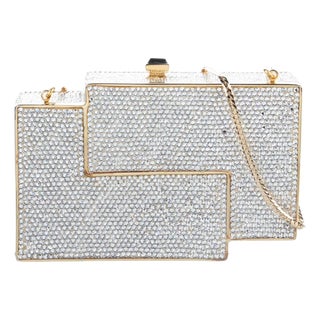 1985 Judith Leiber Crystal Tetris Minaudiere Evening Shoulder Clutch Handbag Vintage For Sale