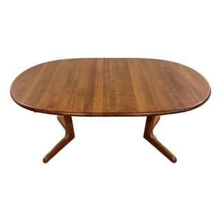Danish Solid Cherry Oval Dining Table With 2 Leaves - 70"-108" For Sale