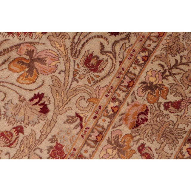 1990s Shabby Chic 1990's Pak-Persian Taupe/Red Wool Rug - 6'2'' X 9'1'' For Sale - Image 5 of 9