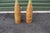 Perfect pair of table lamps. Mid century modern crackled green with ceramic bamboo finish with matching lamp finials. In...