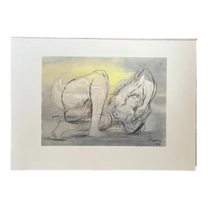 Henry Moore Lithograph "Reclining Nude" 1980