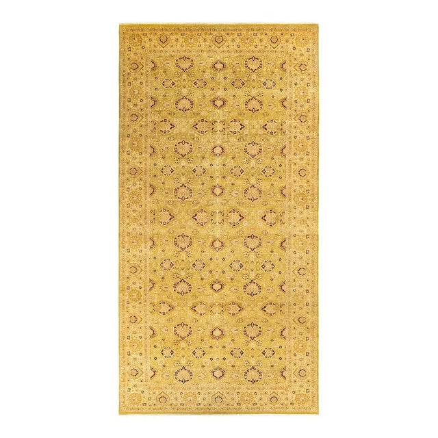Mogul Collection Hand-Knotted Area Rug - Green 8' 2" x 16' 6" For Sale - Image 4 of 4