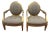 1980s Pair of Donghia Oval Back Giltwood Lounge Chairs- A John Hutton Design For Sale