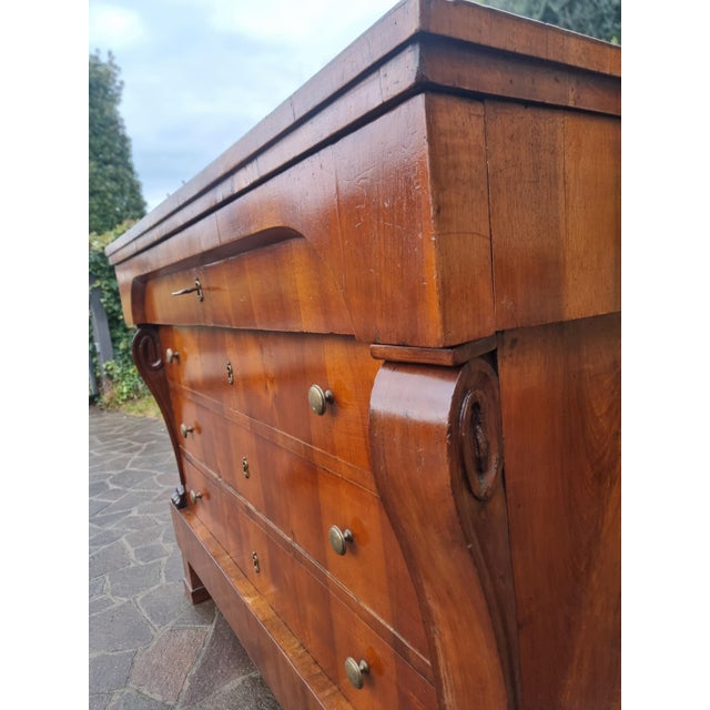 Traditional Empire Chest of Drawers 1830 in Walnut Veneer For Sale - Image 3 of 14