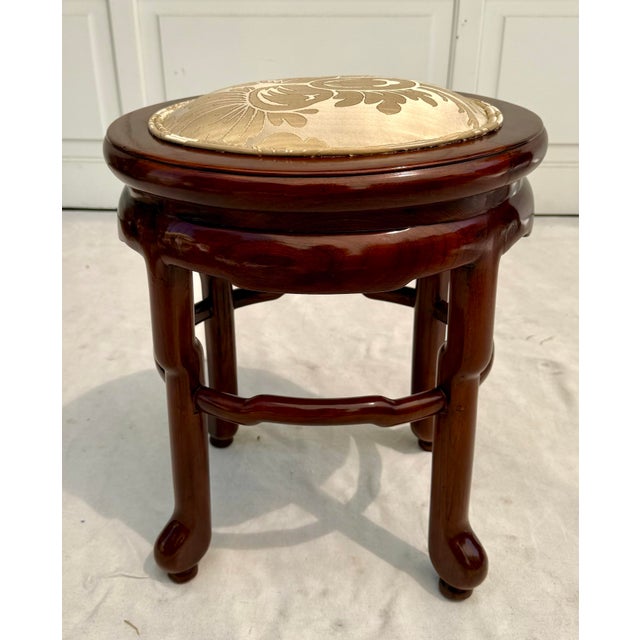 Late 19th Century 19th C. Jiansu China Lacquered Elmwood Oval Stool For Sale - Image 5 of 12
