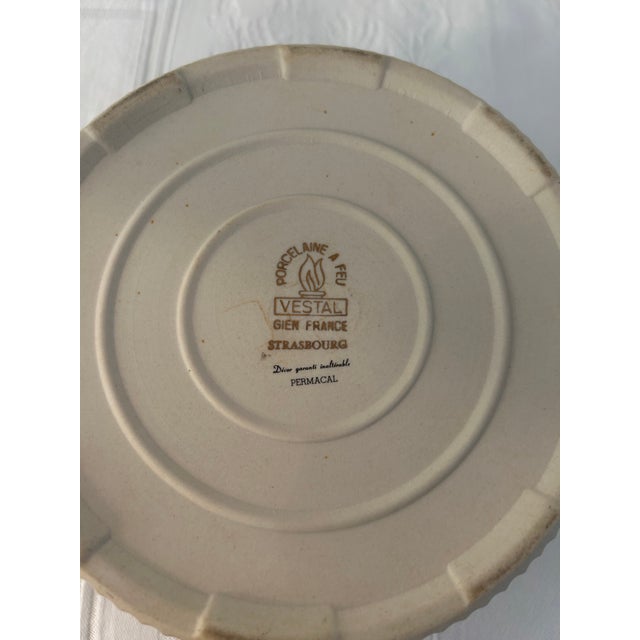 Mid 20th Century Vintage Gien France Porcelaine a Feu Vestal Strasbourg Soufflé Bowl For Sale - Image 5 of 5