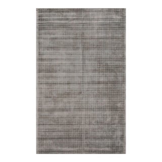 9x12 Sloane Maya Silver Solid Geometric Handmade Room Size Viscose Carpet Rug For Sale