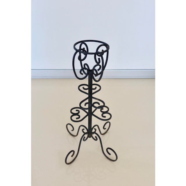 Vintage Black Metal Side Table with Scrollwork, 1960s For Sale - Image 6 of 6