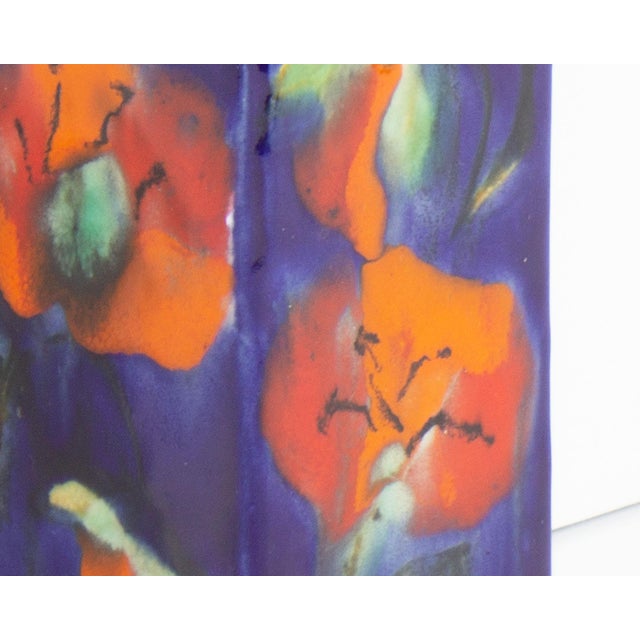 Ceramic Elio Schiavon Italian Hand-Painted Ceramic Vase For Sale - Image 7 of 8