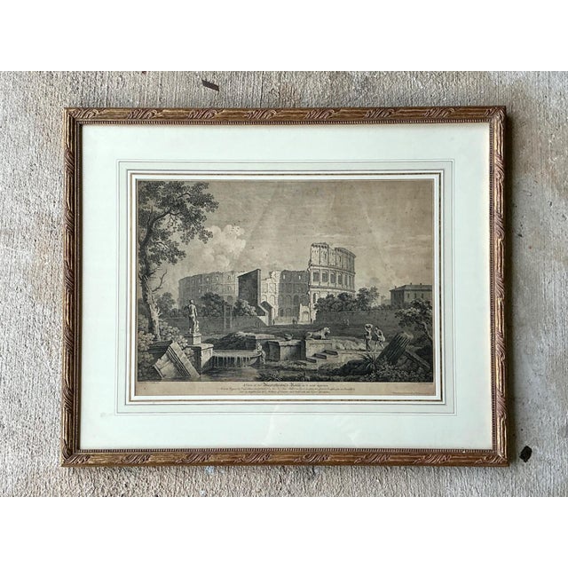Mid 20th Century Vintage Framed Architectural Print For Sale - Image 5 of 12