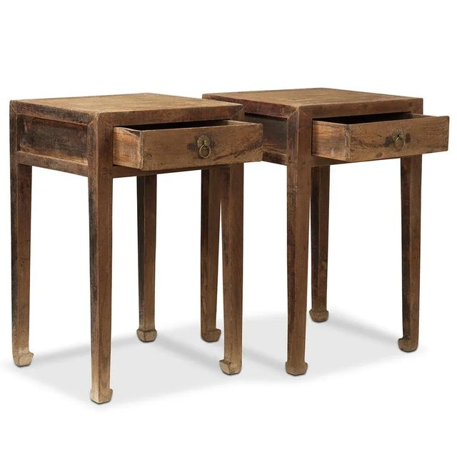 1920s Elm Side Tables, 1890s, Set of 2 For Sale - Image 5 of 8