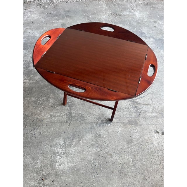 British Butler Boat Table on Trestles For Sale - Image 16 of 17