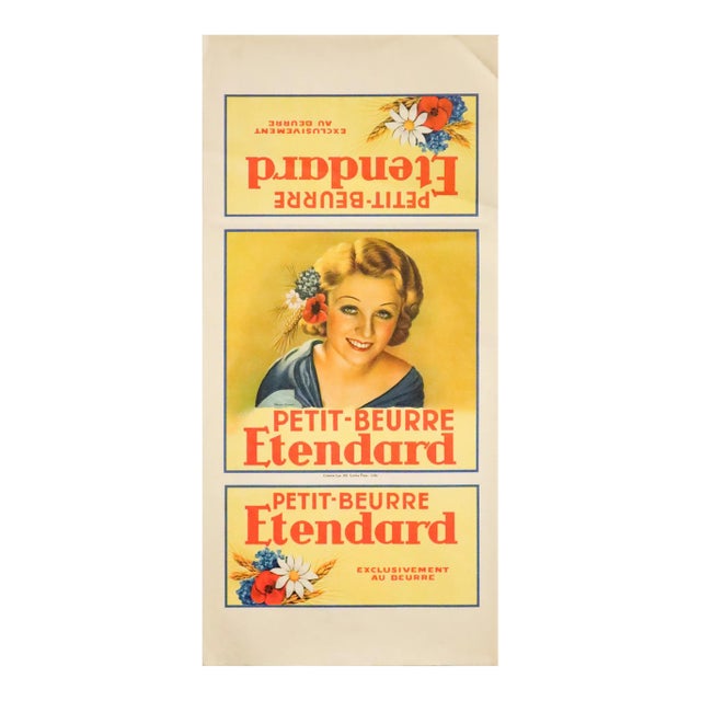1930s Original French Poster, Biscuit Petit-Beurre Etendard For Sale