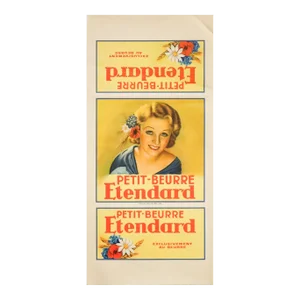1930s Original French Poster, Biscuit Petit-Beurre Etendard