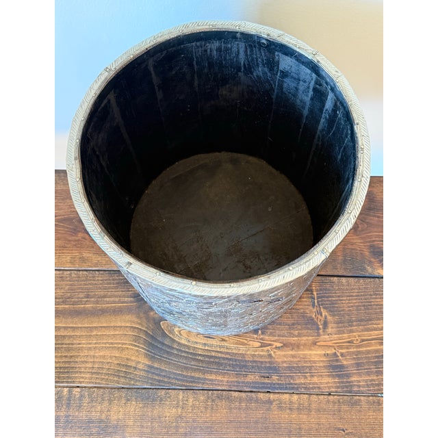 Late 20th Century Silver Metal Covered Wooden Planter For Sale - Image 6 of 8