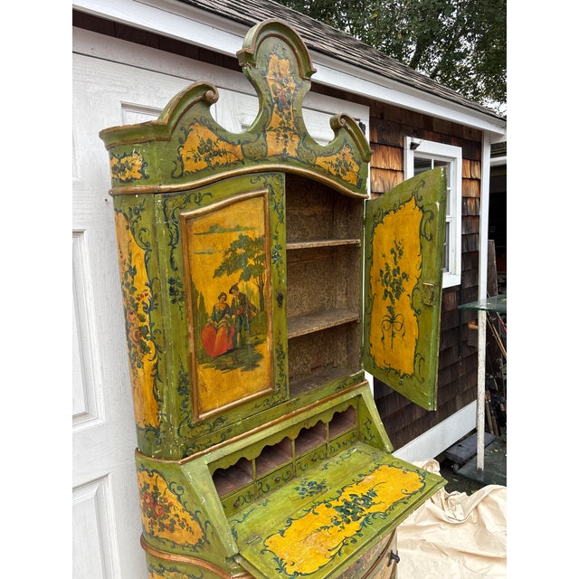 19th Century Paint Decorated Venetian Secretary' Bookcase For Sale - Image 10 of 13