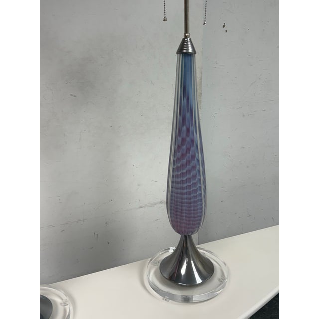 DWM Maloos Custom Design Opalescent Murano Table Lamps, Pair For Sale In San Francisco - Image 6 of 12
