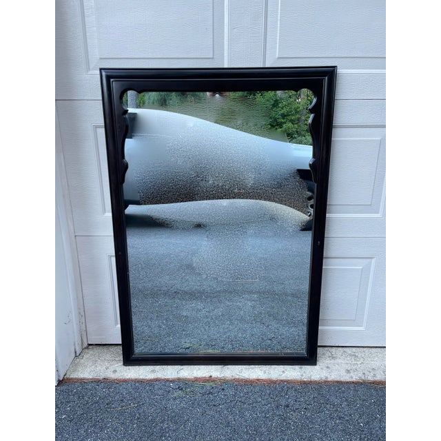 Century Furniture 1970s Century Furniture Chin Hua by Raymond K Sabota Black Ebonized Asian Style Mirror For Sale - Image 4 of 6