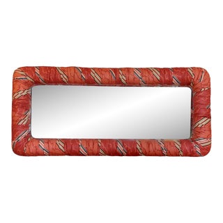 Vintage Upholstered Mirror For Sale