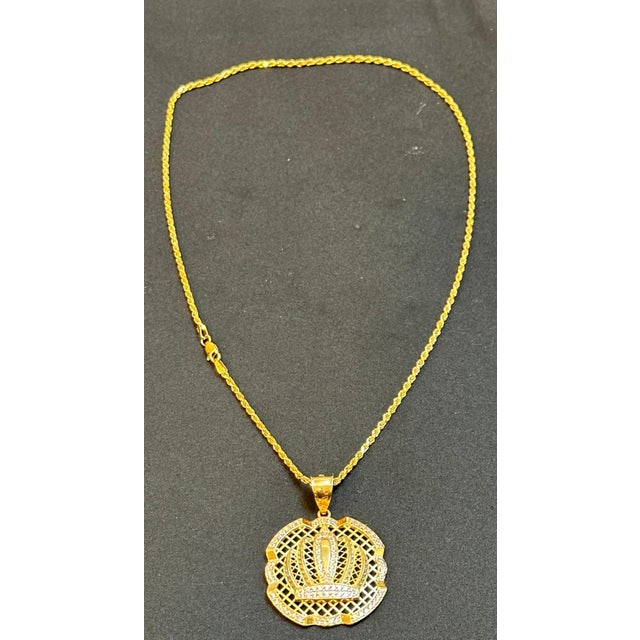 Natural Diamond 1.25 Carat Large Pendant in 14 Karat Gold with Rope Chain For Sale - Image 18 of 18