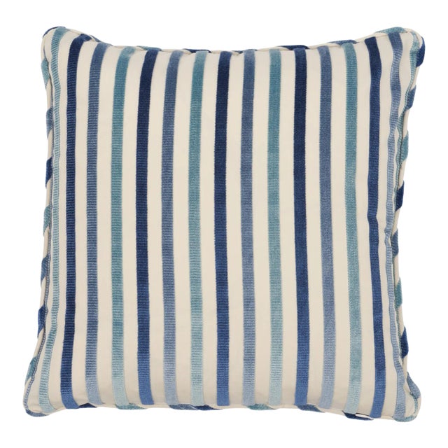 Schumacher Le Matelot 18" Pillow in Blue For Sale