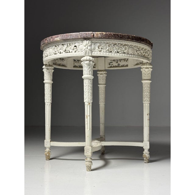 Gueridon Coffee Table with Red Marble Top, 19th Century For Sale - Image 4 of 18