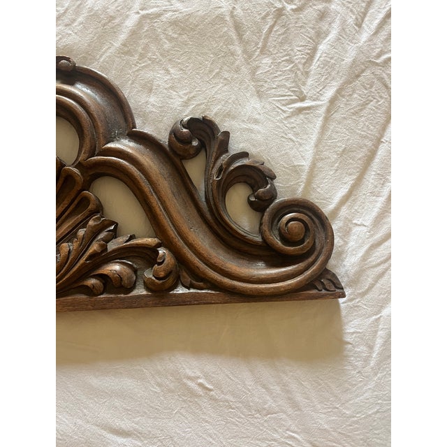 Carved Wooden Pediment With Large Shell For Sale In Phoenix - Image 6 of 12