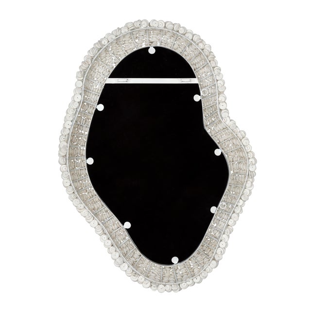 2020s Jamie Young Amoeba Wood Beaded Wall Mirror For Sale - Image 5 of 6