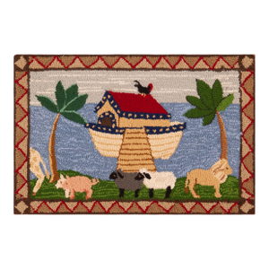 Nazmiyal Collection Antique American Rug Noah’s Ark 1 Ft 10 in X 2 Ft 10 In