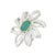 Real 7.25 CTW Diamond 7.5 CTW Emerald Floral Brooch in 18k Solid Gold For Sale - Image 4 of 15