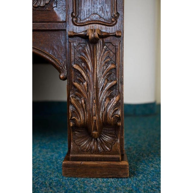 Wood Rococo Style Carved Oak Display Bookcase For Sale - Image 7 of 9
