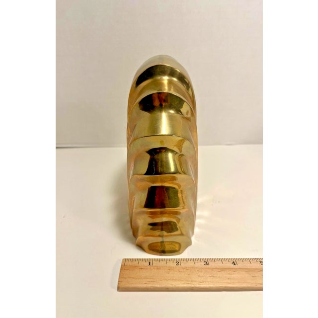 Set of 2 Vintage Art Deco Style Solid Brass Scalloped Bookends Non-Slip For Sale In Los Angeles - Image 6 of 6