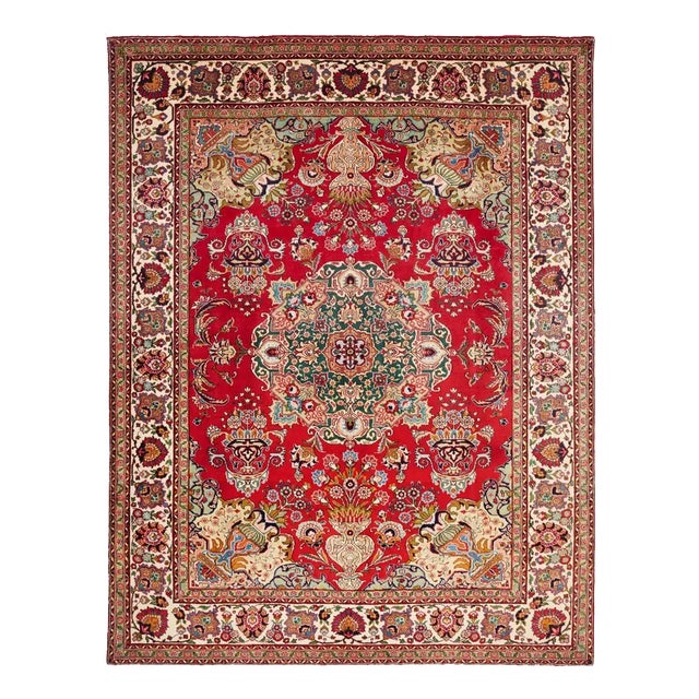 Middle Eastern Hand-Knotted Tabriz Rug For Sale
