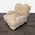 This Crate & Barrel lounge chair features soft beige striped fabric and plush, generous cushions for comfort. Its rolled...