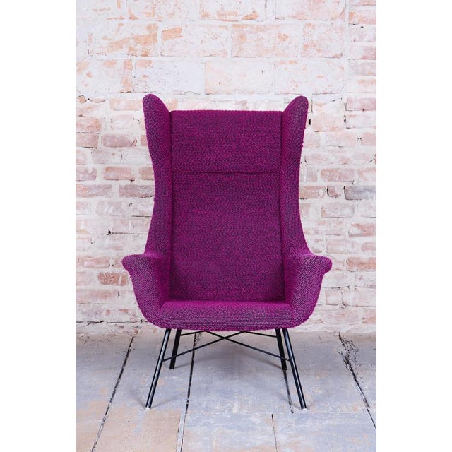 Mid-Century Wingchair in Plastic Fiber from Miroslav Navratil, Czech, 1950s For Sale - Image 4 of 12