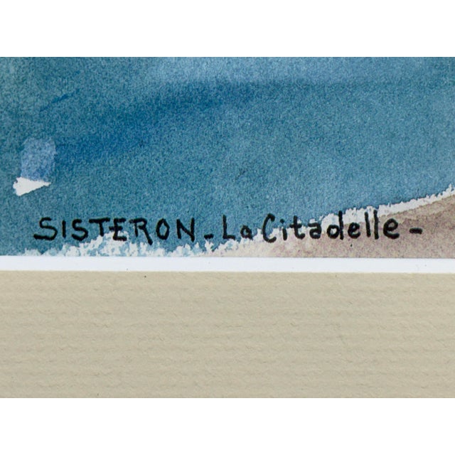 Paul Maldonnet “Sisteron - La Citadelle” Framed Watercolor Painting For Sale - Image 10 of 12