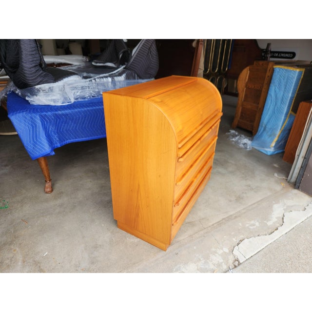 Wood Vintage 1970's Danish Teak Secretary Desk For Sale - Image 7 of 10