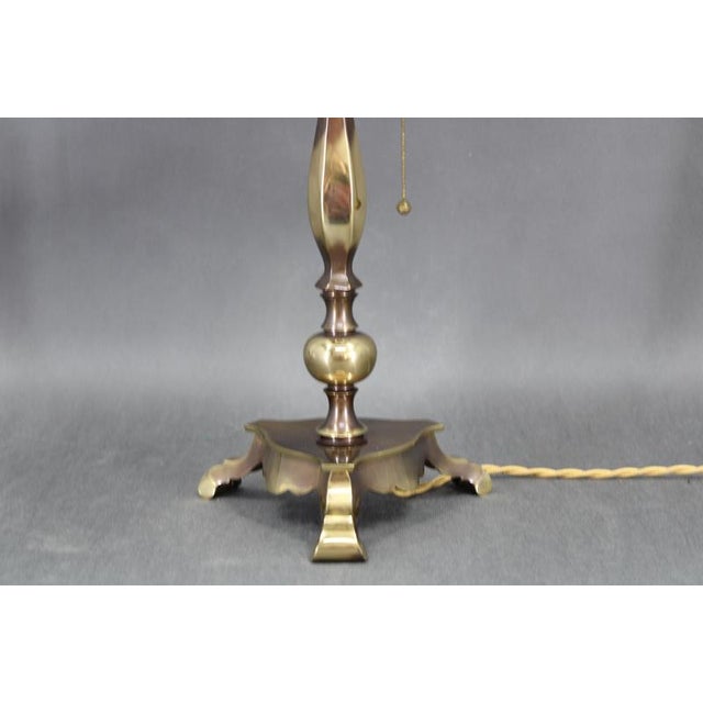 1940s Brass Table Lamp with Glass Shade, 1940s For Sale - Image 5 of 13