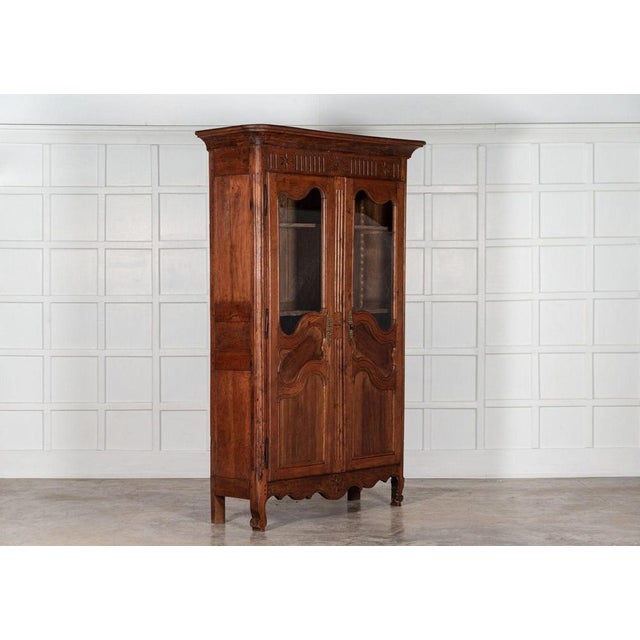 19th Century French Glazed Fruitwood Armoire / Vitrine, 1800s For Sale - Image 3 of 15