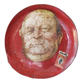 Antique Distressed Prince Albert Tobacco Advertising Sign Tray For Sale