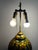 Antique Large Table Lamp Gold Laquored With Handpainted Birds and Leaves For Sale - Image 4 of 12