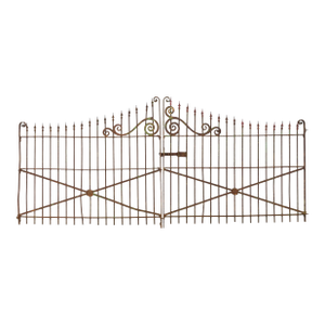 19th Century Stewart Iron Works Wrought Iron Double Entry Gates