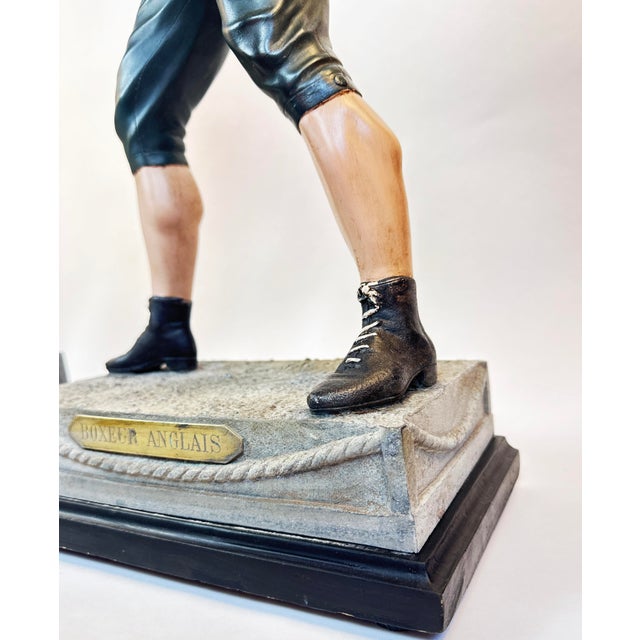 John L. Sullivan & James J. Corbett, American Painted in Color Boxer Sculptures, Boston Strong Boy by Arthur Waagen, c.1895, Set of 2 For Sale - Image 17 of 18