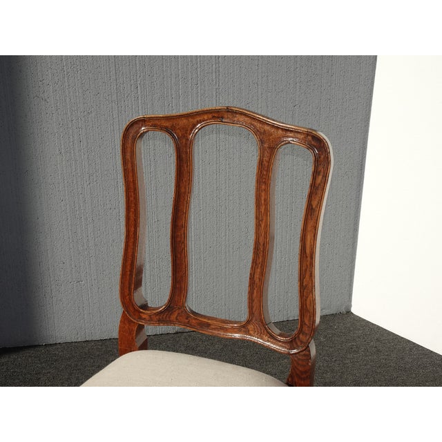 Wood Six Vintage French Country Oak White Dining Room Chairs For Sale - Image 7 of 12